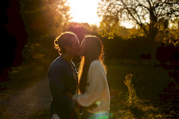 servizio fotografico love - baci al tramonto